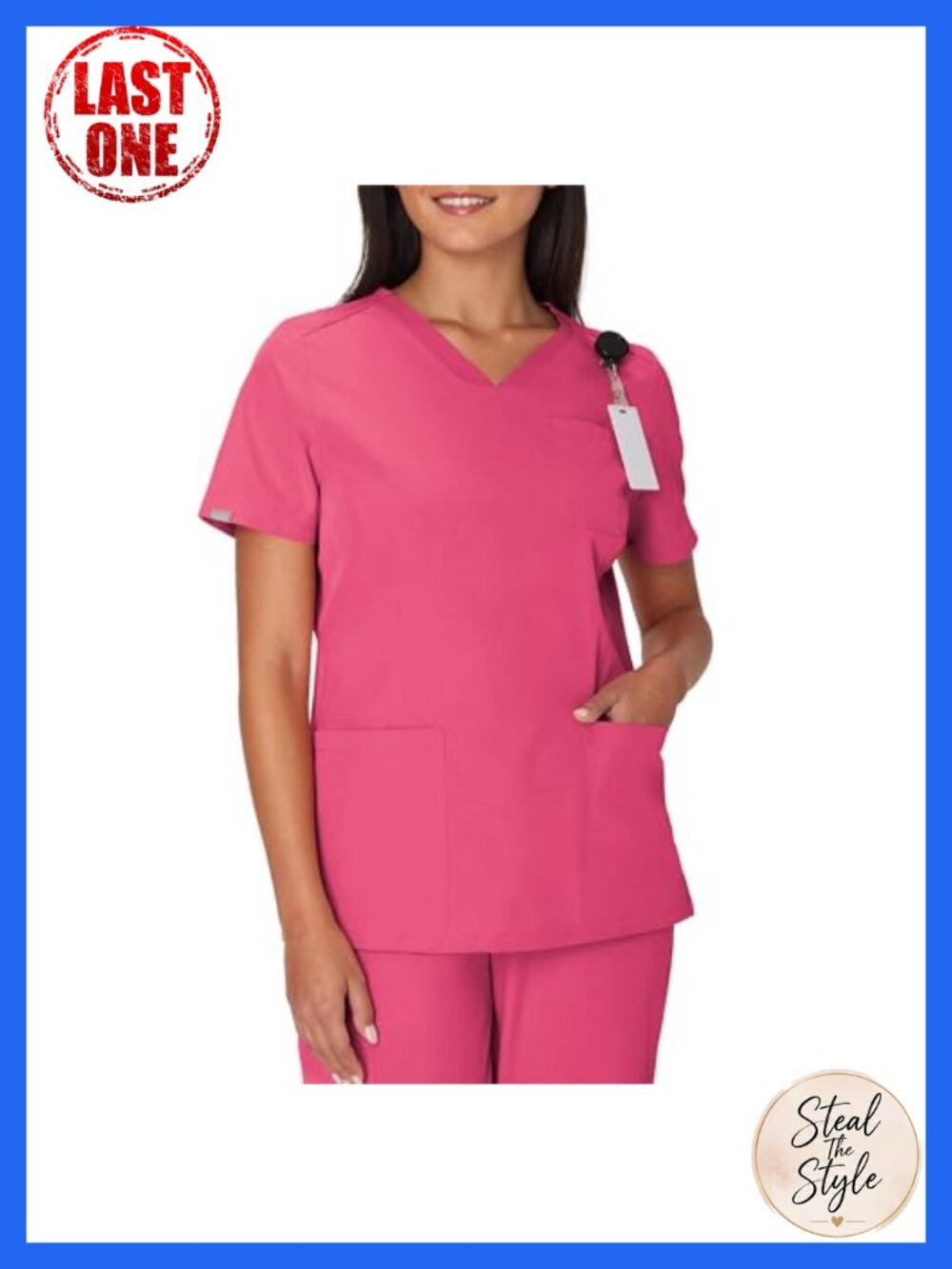 Moisture-Wicking Stretch Scrub Top V-Neck Modern Fit Healthcare Shirt